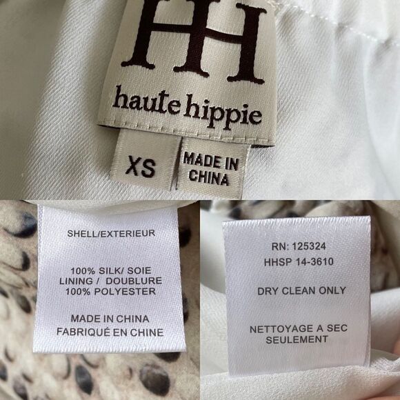 HAUTE HIPPIE Silk Snake Print Sleeveless Tube Pants Jumpsuit Brown Cream XS - Picture 11 of 11